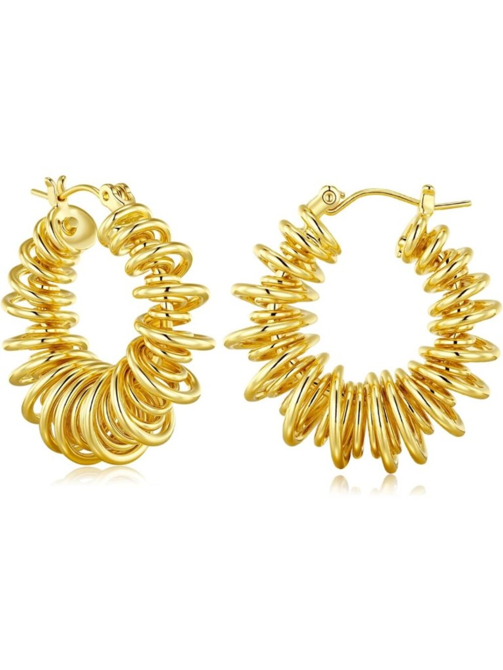 Chunky Twisted Open Hoop Earrings | 18K Gold Plated, CZ, Vintage Bohemian Style